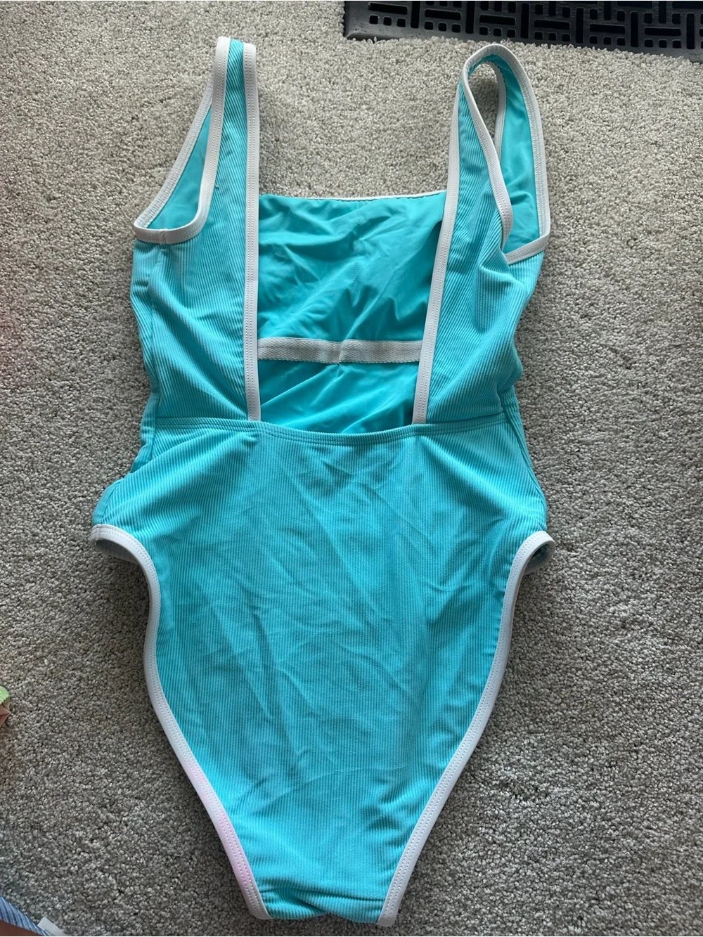LainSnow Teal One-Piece Swimsuit with White Trim